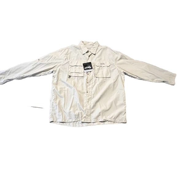 NATURAL GEAR Utility Shirt Mesh Lined Vented Zip Pocket Outdoor Relaxed Fit XL - Picture 2 of 7